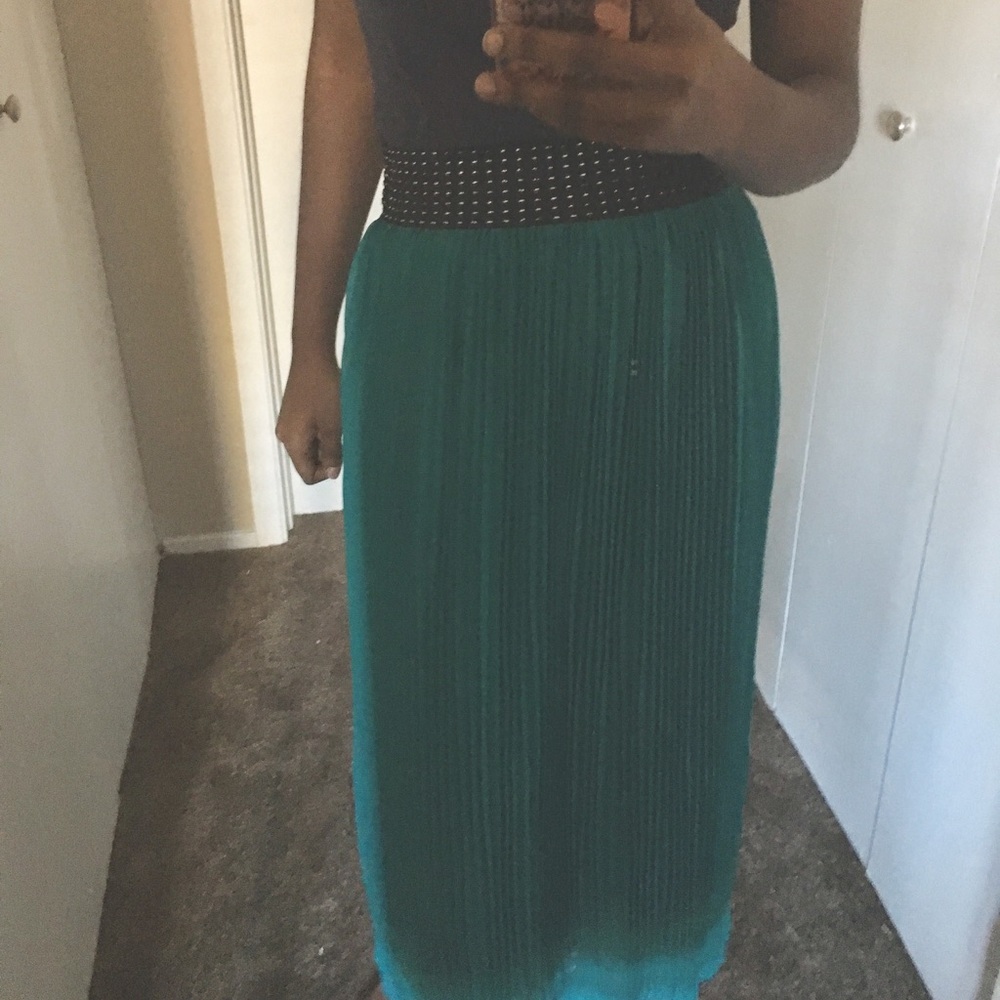 Turquoise maxi skirt